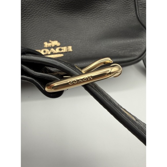 Coach Ellie File Bag Pebbled Leather Crossbody Gold Black C1648 NWT - Picture 3 of 9